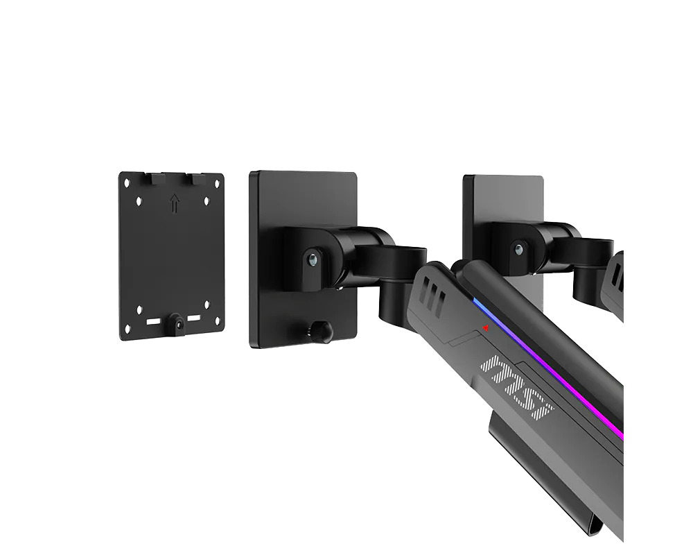 MSI MPG MT201DR V2 - Premium RGB Dual Monitor Stand Arms, 17-35" Support, VESA Compatible, Adjustable Heavy Duty Gas Spring Mount, 44 lbs per Screen Capacity - Gray