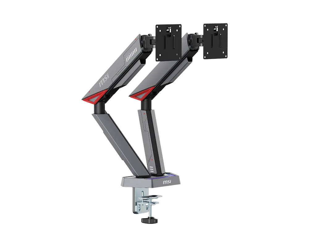 MSI MPG MT161DR Premium RGB Dual Monitor Stand Arms 17-38 Support