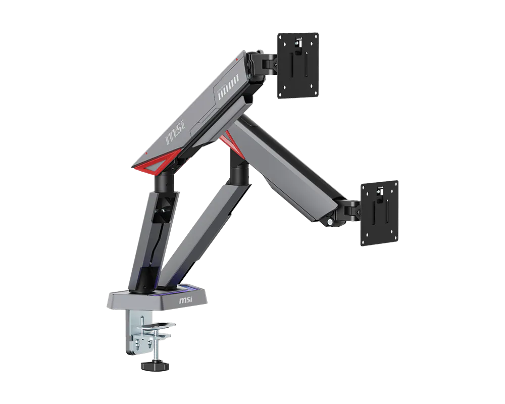 MSI MPG MT161DR Premium RGB Dual Monitor Stand Arms 17-38 Support
