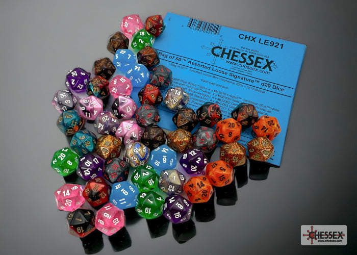 MINI POLYHEDRAL D20 3RD EDITION SINGLE DIE (Mixed Styles)