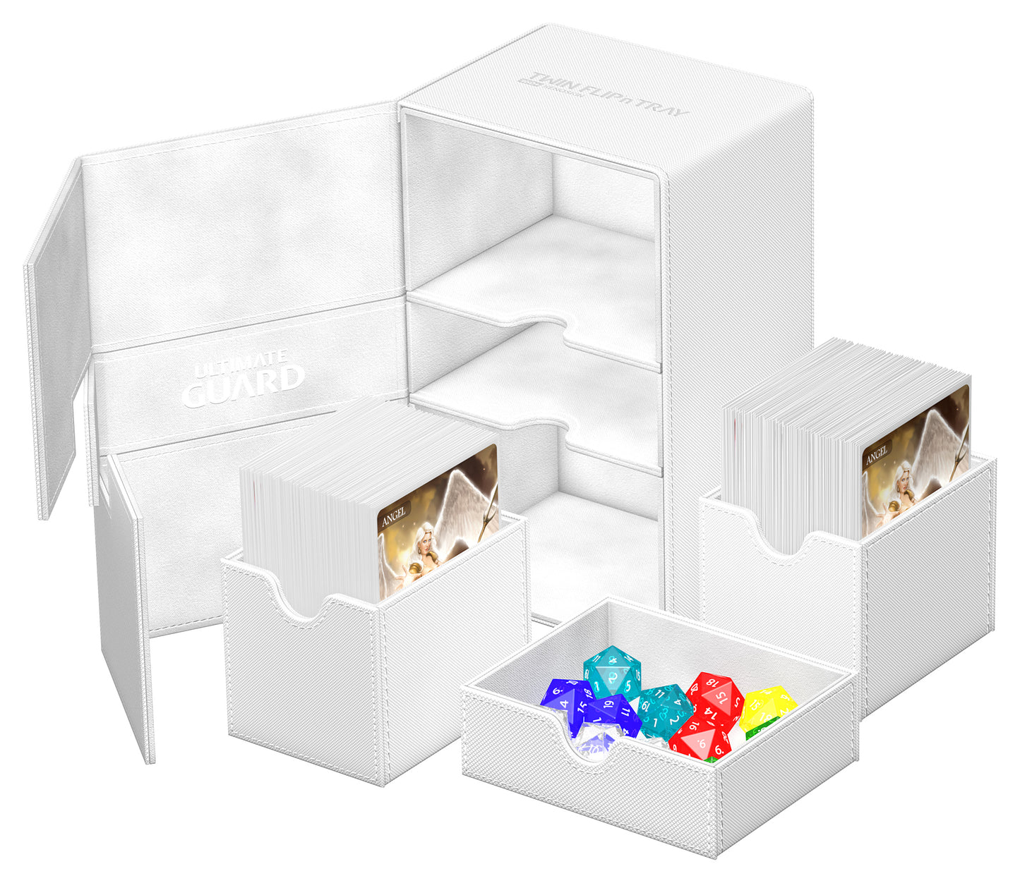 UG TWIN FLIP N TRAY DECK CASE MONOCOLOR WHITE 160+