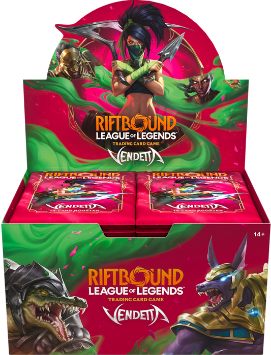 RIFTBOUND LEAGUE OF LEGENDS TCG VENDETTA BOOSTER DISPLAY