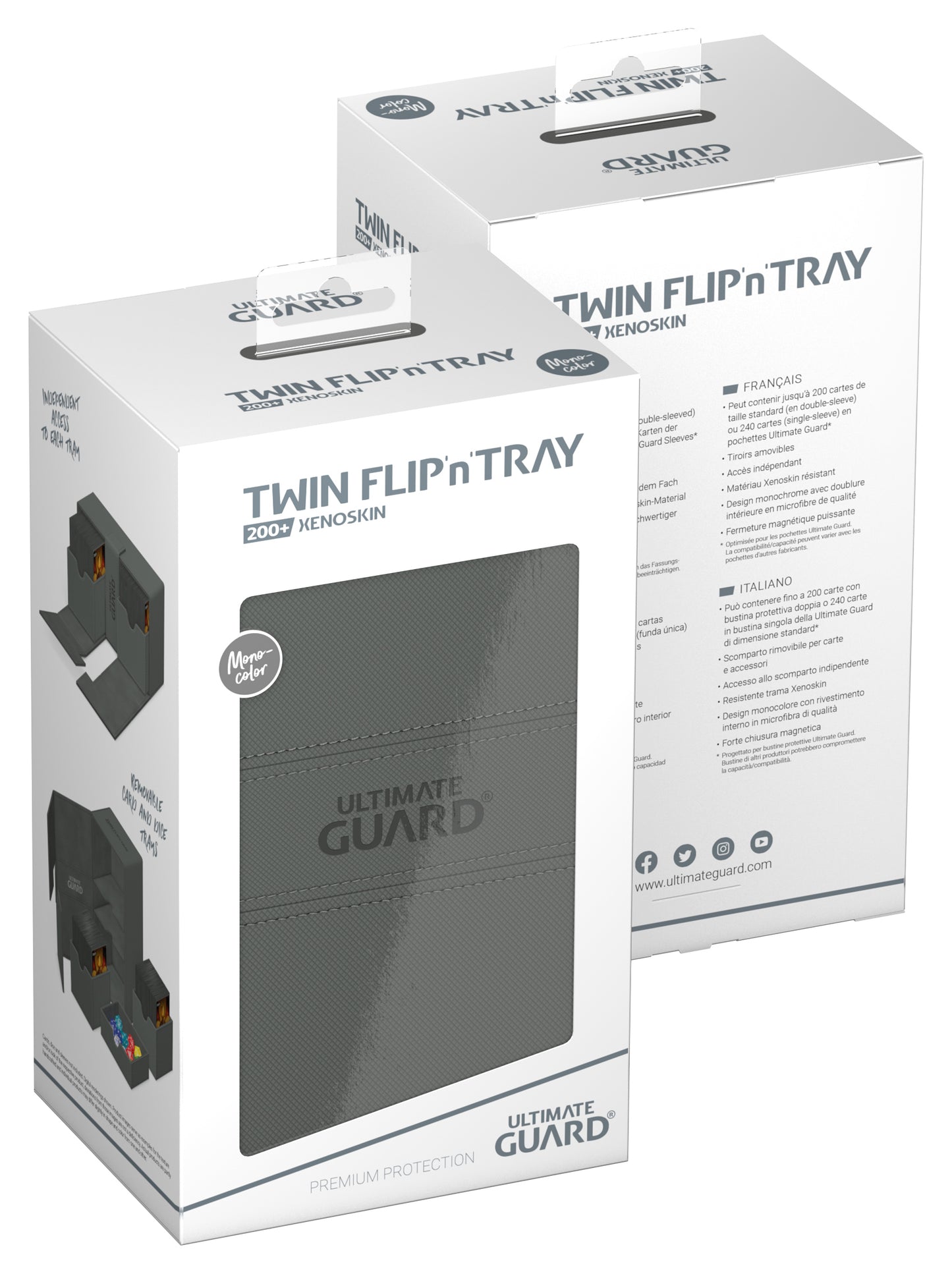 UG TWIN FLIP N TRAY DECK CASE MONOCOLOR GREY 200+